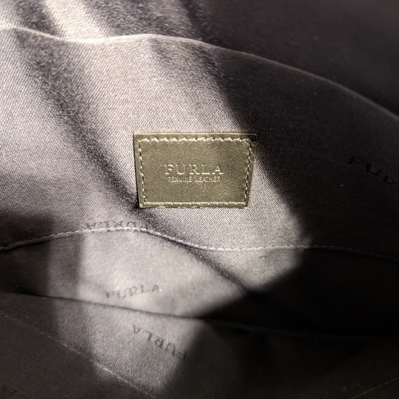 Furla clutch in gray leather with writing " light my fire " - Picture 6 of 9